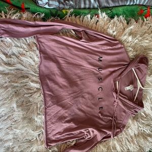 Muscle light weight crop hoodie